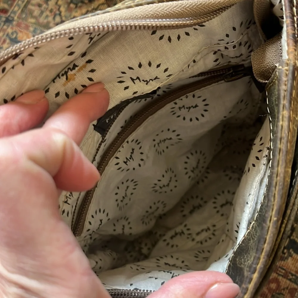 Distressed brown leather Myrna Bag